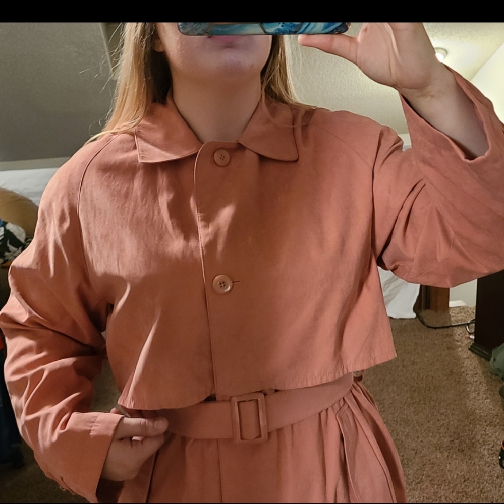 Vintage rare suede pink London fog trench coat